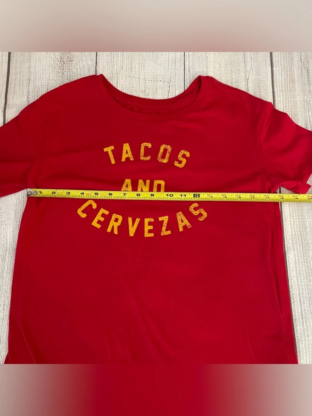 FIFTH SUN Women’s Graphic T-Shirt Red Short Sleeve Tacos and Cervezas Size Med